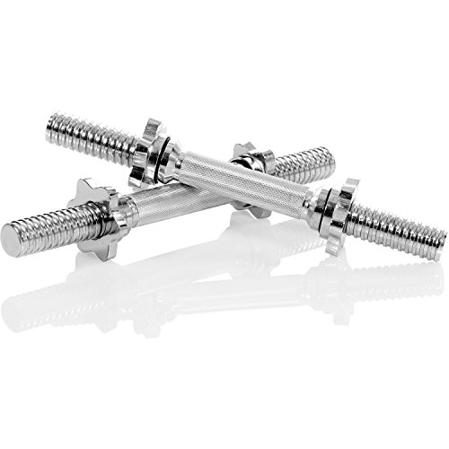 MOVIT 2er Set Kurzhantelstange, 35 x Ø 3 cm STANDARDNORM, Gewicht ca. 2 kg, verchromt & gerendelt