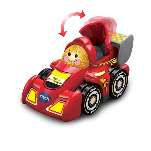 Vtech TUT TUT Baby Flitzer - Turbo-Rennwagen – Spielzeugauto mit Musik, leuchtender Gesichtstaste und spannenden Geräuschen – Für Kinder von 1-5 Jahren