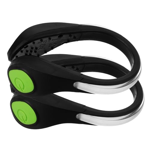 WRITWAA LED Sicherheits Schuhclip Licht Grün Stoßfest Leicht Hohe Sichtbarkeit für Joggen Nachtlauf Radfahren Praktische bei Dunkelheit Reflektierende LED Schuhe Zubehör