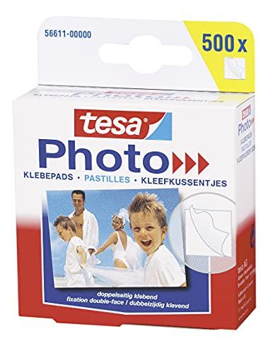 tesa Photo Klebepads - Beidseitig klebend zur Erstellung eines Fotobuches - 500 Stück