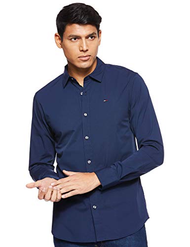 Tommy Jeans Herren Hemd TJM Original Langarm, Blau (Black Iris), M