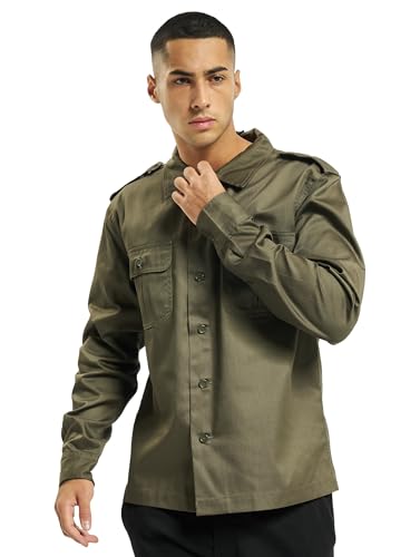 Brandit US Shirt Long Sleeve, Farbe: Olive, Größe: M