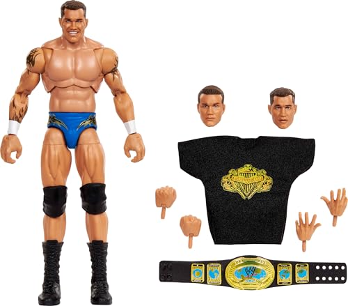 Mattel WWE Ultimate Edition Randy Orton Fan Takeover-Set aus ca. 15 cm großer Actionfigur und Zubehör, mehr als 10 Teile inklusive austauschbaren Köpfen und Händen, JCX43