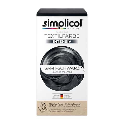 simplicol Textilfarbe intensiv, Samt Schwarz, All-in-1 Komplettpackung, 399 g