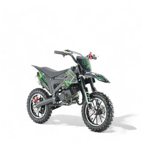 KXD 706A 49cc 2Takt Dirt Cross Pocket Midi Enduro Dirtbike Enduro Motocrossbike Motocross Motorrad Cross 60cm Sitzhöhe 10 Zoll Vorderrad Motor Pocketbike (grün, KXD 706A 49ccm 2T)