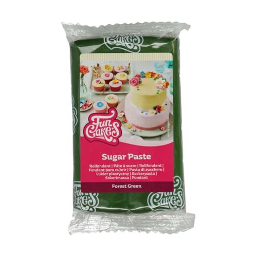 FunCakes Rollfondant Forest Green: Einfach zu verwenden, glatt, flexibel, weich und biegsam, perfekt zum Dekorieren von Kuchen, halal, koscher und glutenfrei, 250 g