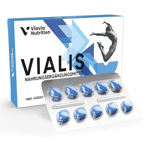 VIALIS x 10 Blaue hochdosierte Kapseln – Natürliches Präparat für aktive Männer – Extra Stark mit Ginseng, Maca, Tribulus Terrestrus und Arginin