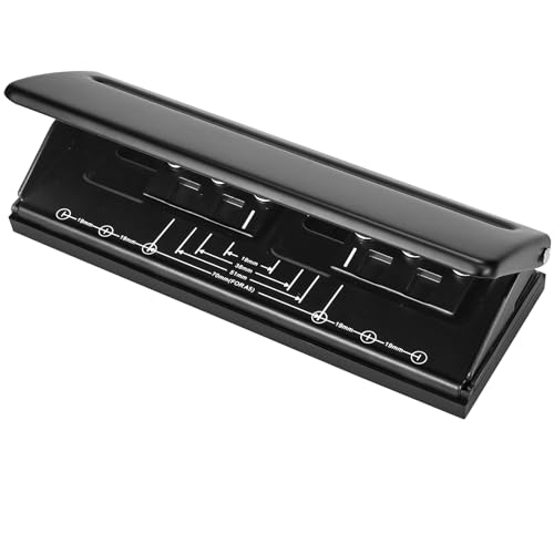 Verstellbarer 6-Loch Locher für Tagesplaner und Persönliche Agenda, Metall Locher mit Verstellbarem Abstand, Rostfreier Locher für Tagesplaner, Personal, Ringbuch & Binder