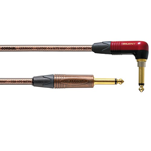 CORDIAL Kabel Gitarre jack/jack SILENT abgewinkelt Metal - 3m Kabel INSTRUMENT Peak Metal Silent