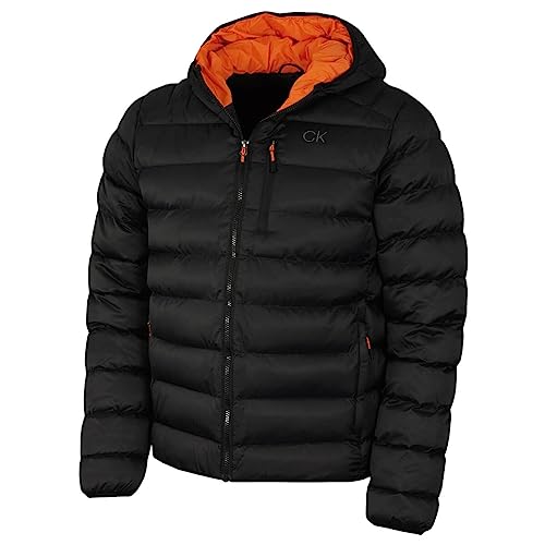 Calvin Klein Herren San Gabriel gewebt Jacquard Jacke - Schwarz/Orange - L