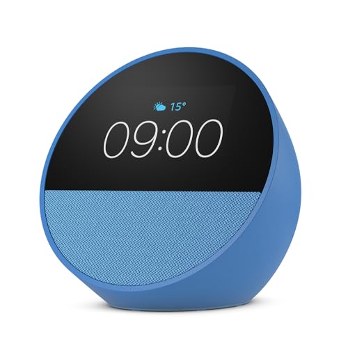 Amazon Echo Spot (neueste generation), smarter Wecker mit sattem Klang und Alexa, Blau