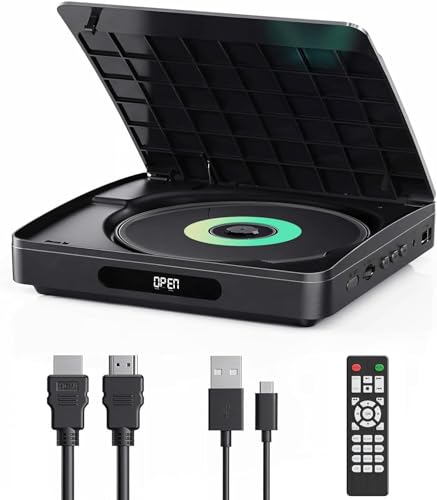 Mini DVD Player für TV mit HDMI-Kabel – HD Upscaling, regionsfrei, Speicherfunktion, HDMI-Sync, kompatibel mit verschiedenen Disc-Formaten (kein Blu-Ray)