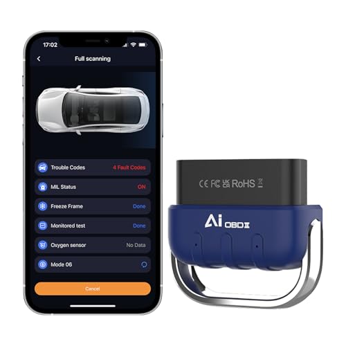 Anluomania OBD2 Diagnosegerät Auto, KFZ Auslesegerät Mit OBD2-Funktionen, Auto Diagnose Scanner, Bluetooth 5.4/BLE-Verbindung &10 Sprachen, Auto Scanner Code Leser für iOS Android, Auto Diagnosegerät