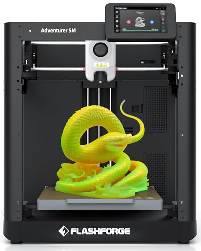 FLASHFORGE Adventurer 5M 3D-Drucker,600mm/s Hochgeschwindigkeitsdruck,12X Schneller mit automatischer Nivellierung 3D-Drucker große,Schnell Abnehmbare 280°C 3D-Druckdüse,Druckgröße 220x220x220mm