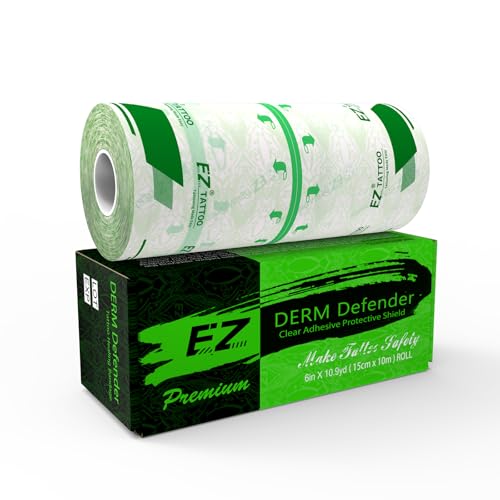 EZ Tattoo Folie Heilung - Rollen (15cm X 10m) Tattoo Pflaster Wasserdicht, Second Skin Tattoo Folie Tattoo Aftercare Bandage für die Erholung der Haut Tattoo Zubehör