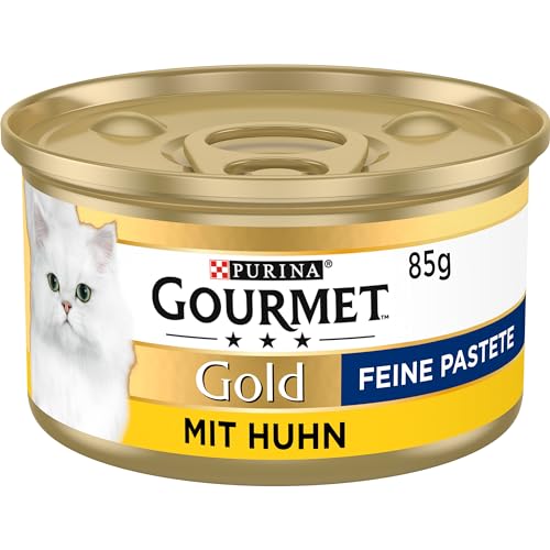 Gourmet Gold Feine Pastete Katzenfutter nass, mit Huhn, 12er Pack (12 x 85g)