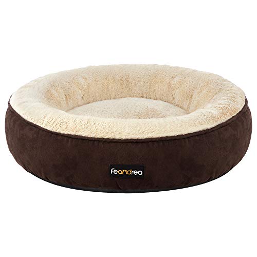 Feandrea Hundebett, Katzenbett, Donut, Ø 50 cm, braun PGW050K01