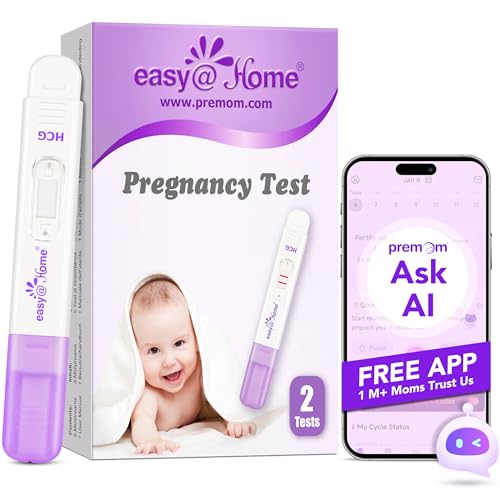 Easy@Home Schwangerschaftstest Frühtest Frühschwangerschaftstest: Ultra Empfindlich Pregnancy Test 10 mIU/ml - Zuverlässiger Frühtest Schwangerschaft mit hoher Genauigkeit (1 stück (2er Pack))