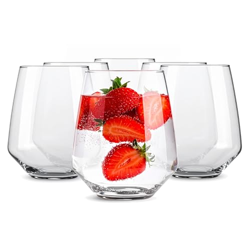 Glasmark KROSNO 1992 Trinkgläser für Wasser Säfte Longdrinks - 6er Set - Spülmaschinengeeignet - Transparent - 420 ml