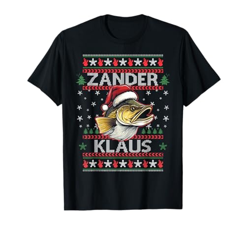 Zander Klaus I Lustiges Zanderangler Angler Angeln Raubfisch T-Shirt
