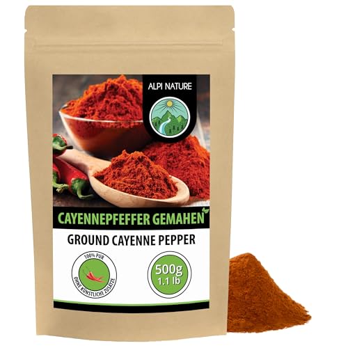 Alpi Nature Cayennepfeffer gemahlen 500g, Cayenne Pfeffer gemahlen, Cayenne Chili, Chilipulver