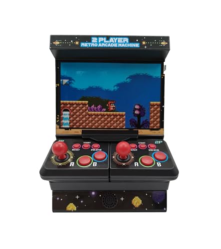 Mini Arcade Machine mit 300 Retro-Spielen – Wireless 2 Spieler Arcade Automat Mini – Handheld Retro Spielekonsole mit TV-Anschluss & 4,3” Farbdisplay – tragbare Mini Spielautomat Konsole