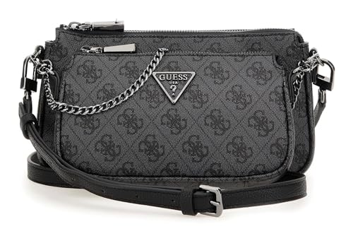 GUESS Noelle II Double Pouch Crossbody Bag Coal Logo