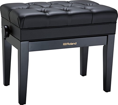 Roland Klavierbank in schwarzem Satin-Finish mit Vinyl-Sitz und Aufbewahrungsfach für Partituren – RPB-500BK, Satin-Schwarz, 65.4 x 37.2 x 24.4 cm