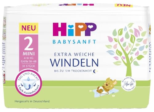 HiPP Extra Weiche Premium Windeln Mini 2, 31 Stück