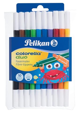 Pelikan, 10 Fasermaler Colorella Duo (1, 10 Farben Etui)