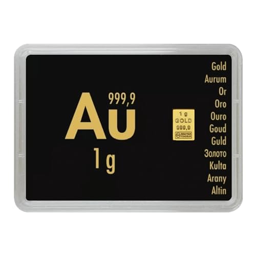 Goldstücke24 Motivbox mit echtem Goldbarren aus 999,9 Feingold – verschiedene Größen wählbar – Sammlerbarren, Anlagegold, Wertanlage & Krisenvorsorge (1g Gold)