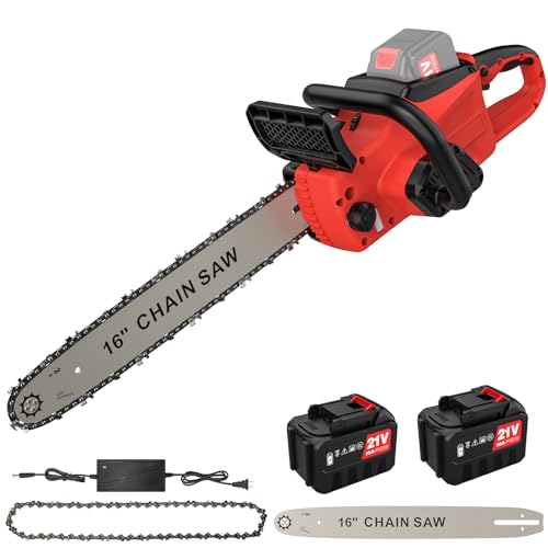 16 Zoll Akku Kettensäge, 2000W Bürstenlose Kettensäge Elektrisch mit 2× 4.5Ah Akku & Ladegerät, 30cm Schnittlänge, Automatische Kettenschmierung, Automatischem Öl, für Baumschnitt
