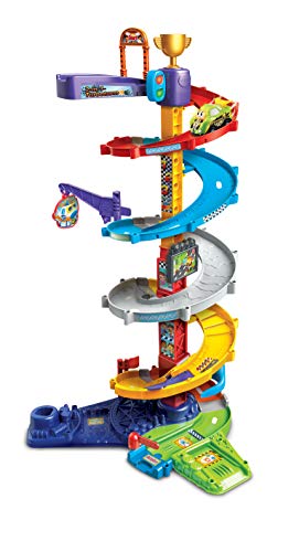 Vtech TUT TUT Baby Flitzer - 2-in-1 Turboturm - Großes Turm-Spielset mit 2 Aufbaumöglichkeiten, Turborenner, Weichen, Falltür U.V.M - Für Kinder von 1-5 Jahren, Mehrfarbig