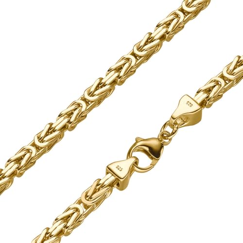 SchmuckForever Vergoldete 5mm Königskette 925 Silber massiv - Länge Wählbar - Gold Vergoldet - Collier Halskette oder Armband (21)
