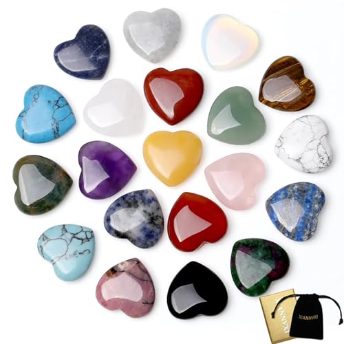 XIANNVXI Glücksbringer Herz Steine Kristalle Edelsteine Valentinstag Deko Edelstein Herzen Mini Glücksbringer Liebe Herzform Valentinstag Gastgeschenke Hochzeitsdeko Kleine Geschenke Bunte Steine