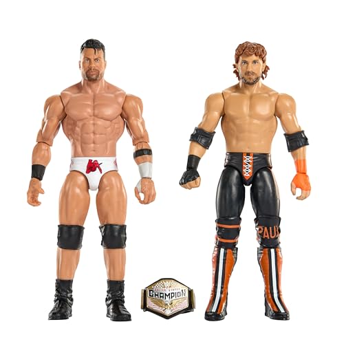 Mattel WWE Hauptkampf Showdown-Actionfiguren im 2er-Pack mit Zubehör, Serie #24 LA Knight gegen Logan Paul, Sammelfigur-Set, ca. 15 cm groß, JHJ55