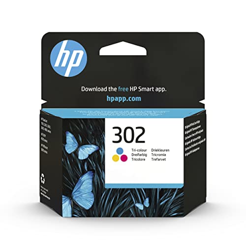 HP 302 (F6U65AE) Original Druckerpatrone Farbe (Cyan/Magenta/Gelb) für HP DeskJet 1110, 213x, 363x, HP ENVY 452x, HP OfficeJet 383x, 465x, 52x