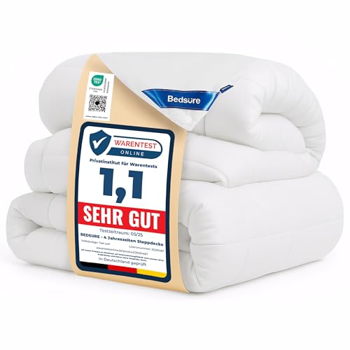 BEDSURE Bettdecke 135x200 Winterdecke 450gsm - 4 Jahreszeiten 2 teilig Bettdecken - Inklusive Ganzjahresdecke 135x200 300gsm & Sommerdecke 200x135 150gsm, Steppdecke für Winter/Sommer/Vierjahreszeiten