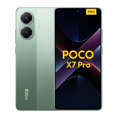 XIAOMI Poco X7 Pro Smartphone, 12+256GB, Grün, 50MP Hauptkamera mit OIS, 6000mAh (typ.) Akku mit 90W HyperCharge, IP68, KI-Funktionen (Ladegerät Nicht enthalten)