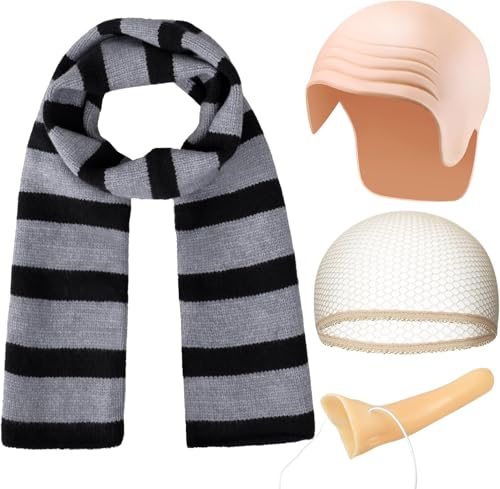 iZoeL Halloween kostüm Männer G ru Kahl Kostüm kahler kappe Schal lange Nase Berühmte Filme Kostüm Accessorie, Herren Outfit Karneval Fasching Halloween Mottoparty