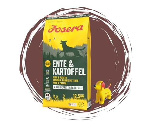 Josera - Hundefutter - Josera Exclusive Ente & Kartoffel - Getreidefreies Premium-Hundefutter - Trockenfutter 12,5 kg + Goodie Quietsche Seppl
