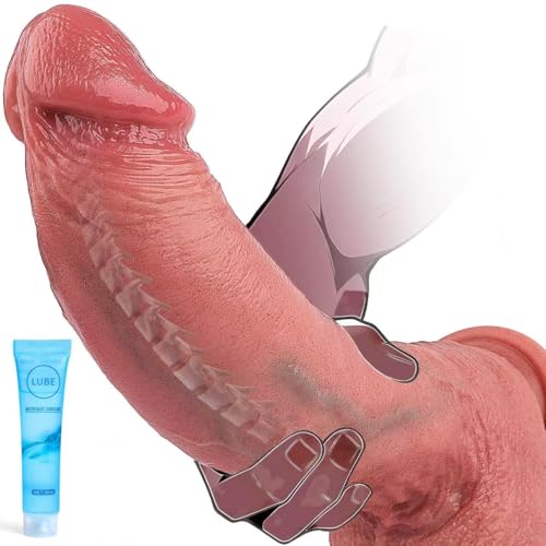 UTIMATEJOY 23CM Realistischer Dicker Dildo Sexspielzeug, Hautähnlicher Riesiger Dildo Mit Saugnapf für Freihändiges Vergnügen, Lebensechter Silikon-Kunstpenis Anal-Dildo für Frauen, Männer und Schwule