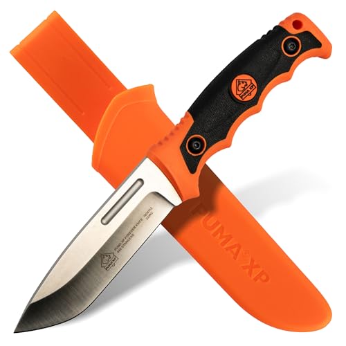 PUMA XP - Forever Knife orange - Feststehendes Gürtelmesser - Klingenlänge: 122mm/ Klingenstärke: 4,7mm/ Gewicht: 220g - Gefertigt aus 440'er Stahl (55-57 HRC) - Für Outdoor, Survival, Jagd & Camping