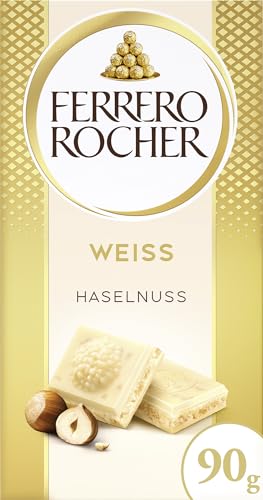 Ferrero Rocher Tafel – Weiße Schokolade mit Haselnuss – 1 x 90 g Schokoladentafel