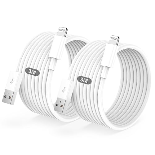 IPhone Ladekabel 2Pack 3M+3M USB auf Lightning Kabel MFi Zertifiziert für Apple Original Schnellladekabel,für IPhone 14/13/12/11/Pro/ProMax/Mini/XS/XR/MAX/X/8/7/6/6s/Plus/SE/iPad Mini