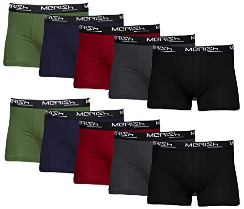 MERISH Boxershorts Herren 10er Pack / 15er Pack S-5XL Unterwäsche Unterhosen Männer Men Retroshorts 415 (410a 10er Set Mehrfarbig, m)