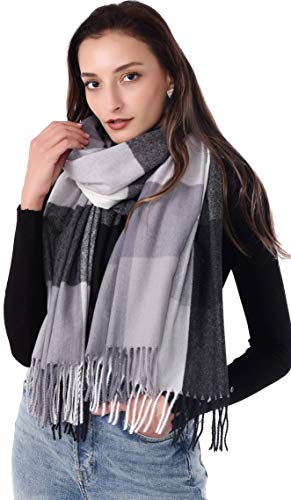 DiaryLook Karierter Warmer Deckenschal für den Winter, Lange Damen-Schals, kariert, weich, Wolle, Tartan-Schal für Frauen