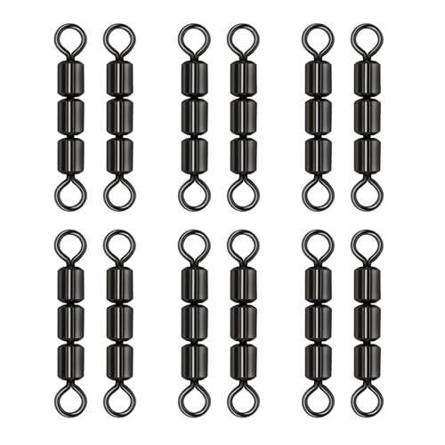 Oykrueats 12 Stück Dreifachwirbel Angeln,High-Speed Wirbel Wirbel Angeln,Angelzubehör Wirbel,Dreifachwirbel Angeln Forelle,Kugellager Wirbel Angeln Zubehör,Angelzubehör Forelle,Angelzubehör Set