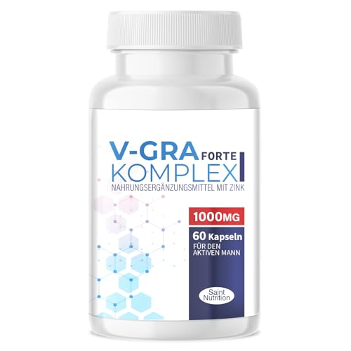 NEU: Saint Nutrition V-GRA Forte Komplex – die Sofortwirkung für den Mann – vom Verlangen bis zum Höhepunkt – Lustpille EXTRA STARK für Männer hochdosiert, 20.0 stück