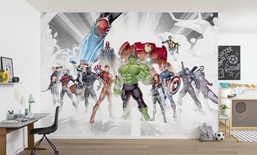 Komar Vlies Fototapete - Avengers Unite - Größe 336 x 240 cm - Marvel, Tapete, Kinderzimmer - Bahnbreite 50 cm